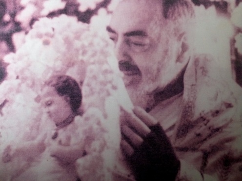 Padre Pio and the Blessed Mother.